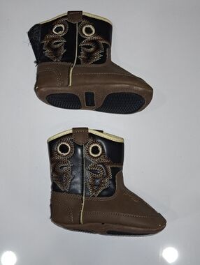 Twister Infant Brown and Black Western Booties